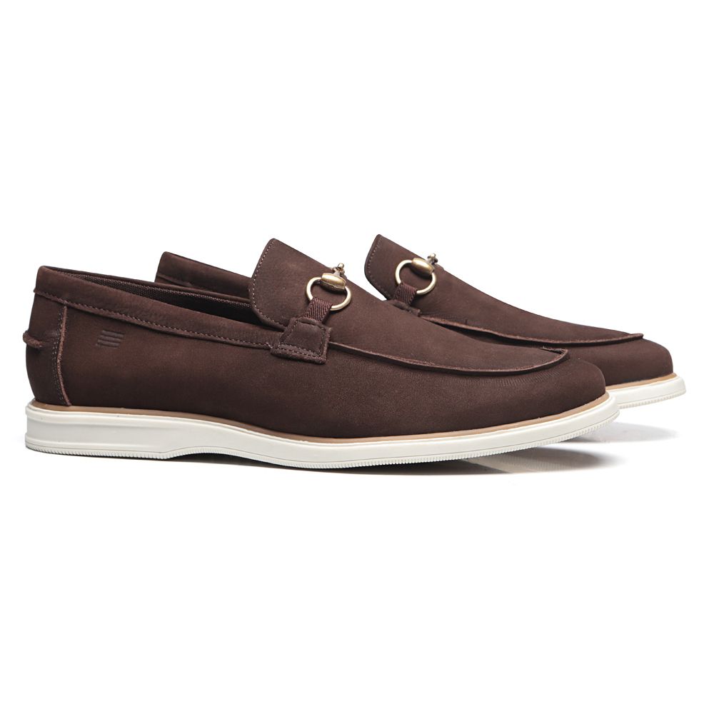 SAPATO LOAFER MASCULINO CASUAL EM COURO MARROM