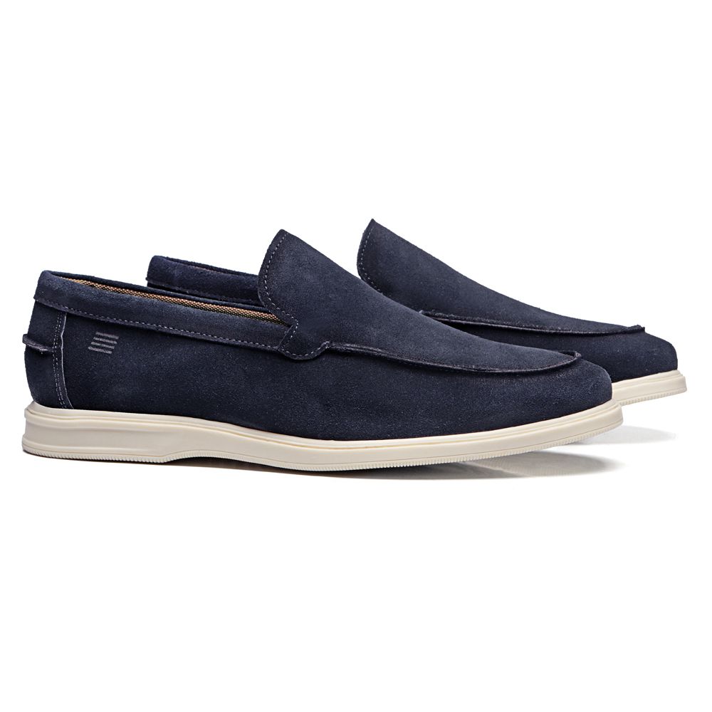 SAPATO MOCASSIM MASCULINO CASUAL EM COURO AZUL