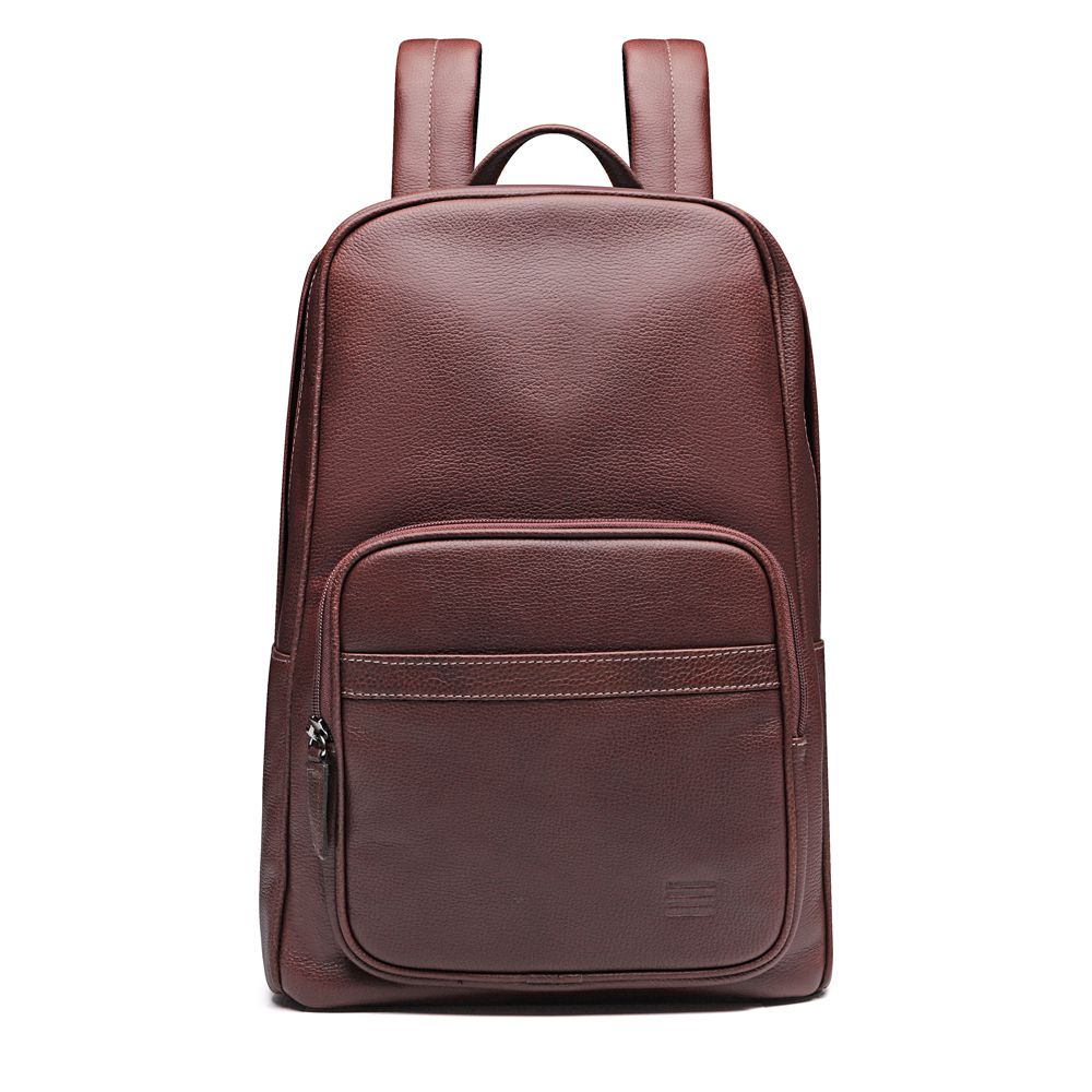 MOCHILA PORTA NOTEBOOK MASCULINA EM COURO MARROM