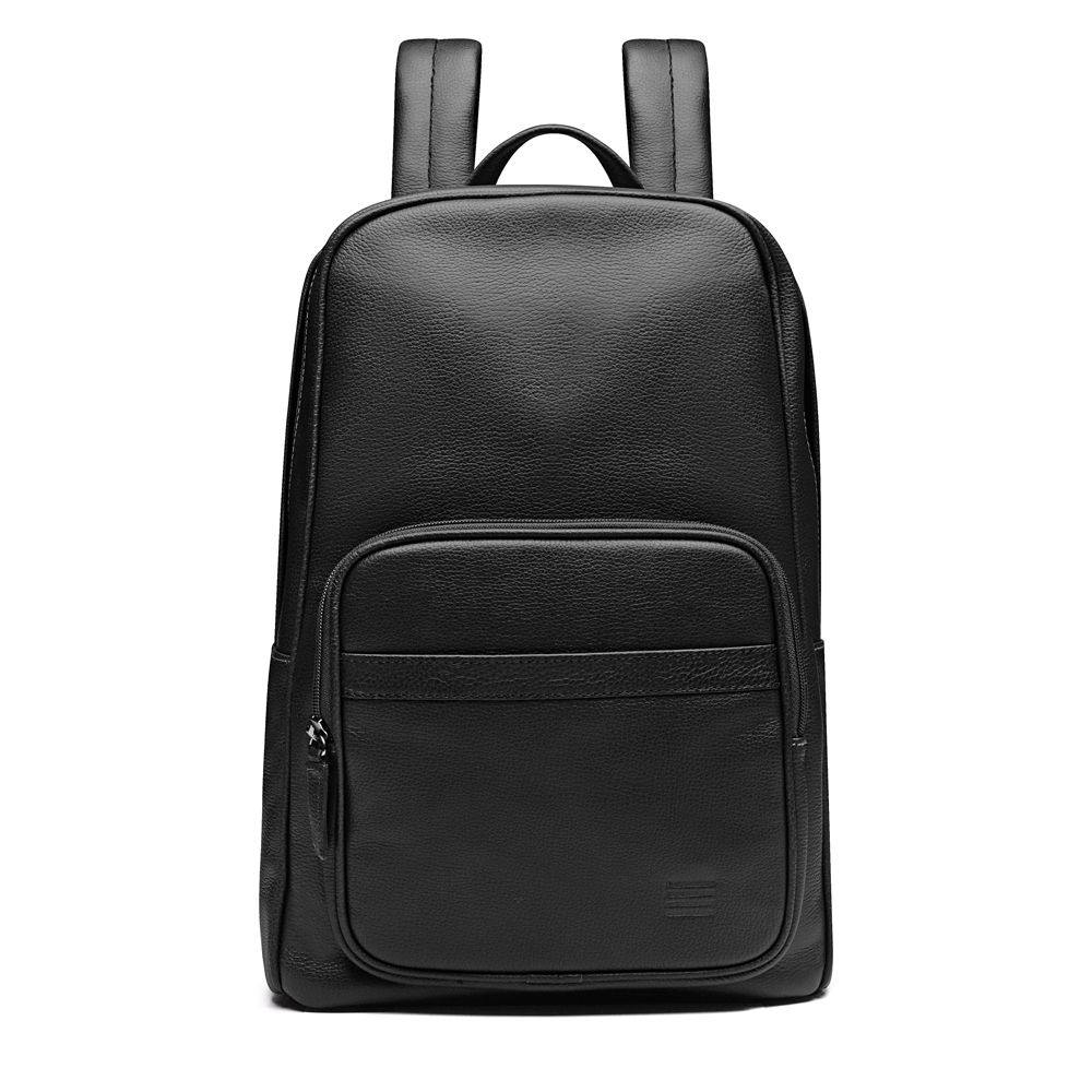 MOCHILA PORTA NOTEBOOK MASCULINA EM COURO PRETO