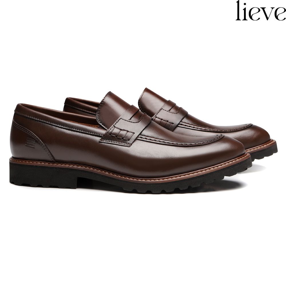 SAPATO LOAFER MASCULINO CASUAL EM COURO MARROM 