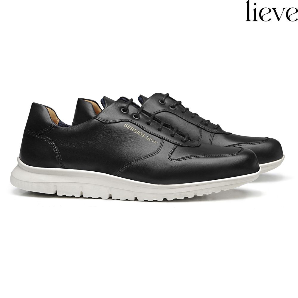 TÊNIS MASCULINO CASUAL EM COURO PRETO 