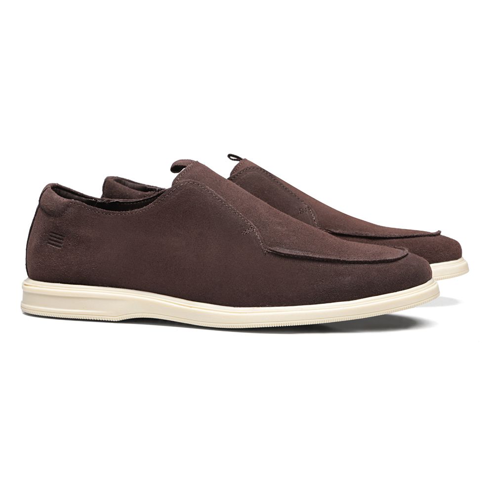 SAPATO MOCASSIM MASCULINO CASUAL EM COURO MARROM