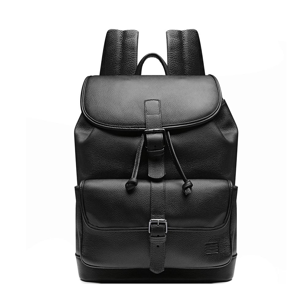 Mochila Porta Notebook Masculina Em Couro Preto