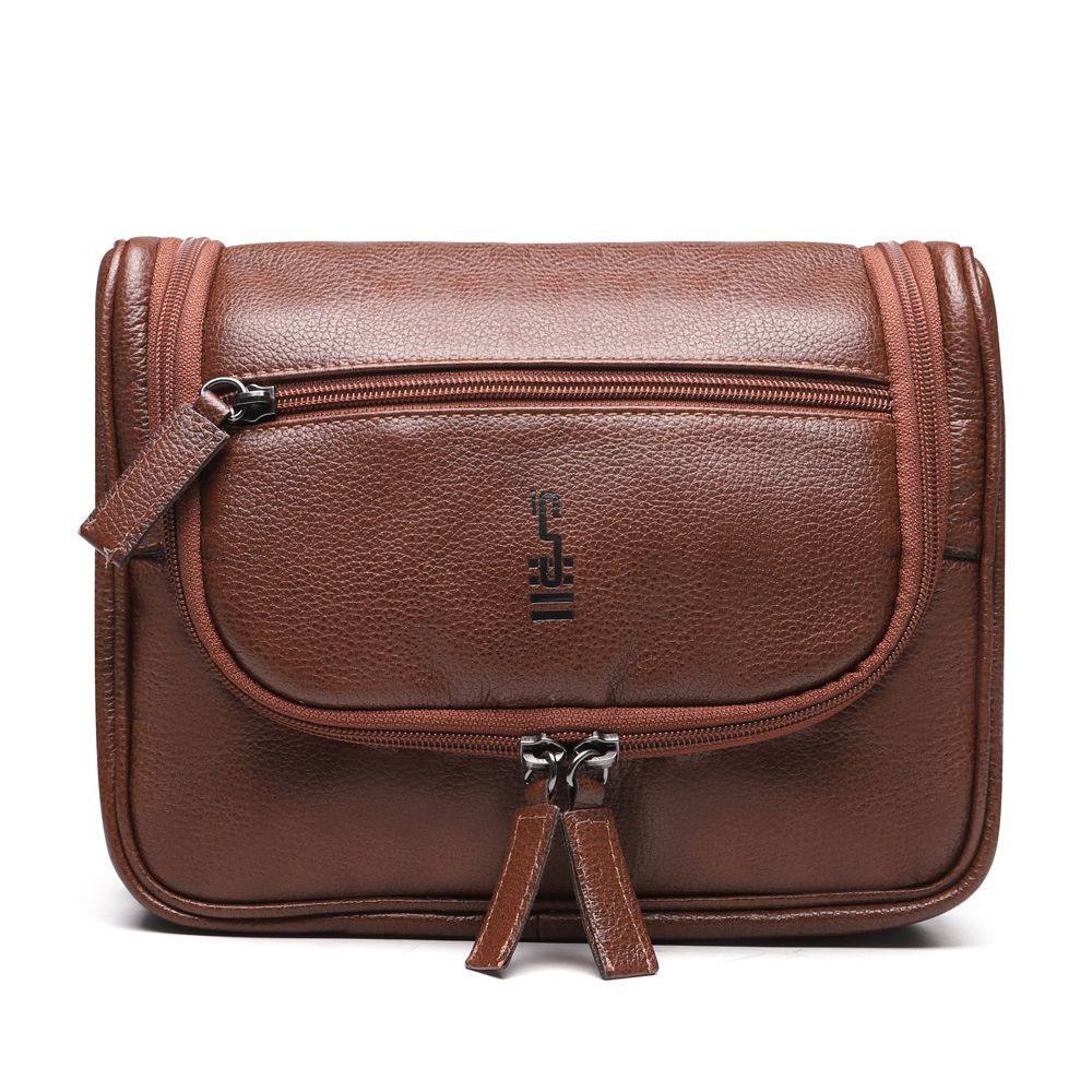NECESSAIRE MASCULINA EM COURO MARROM
