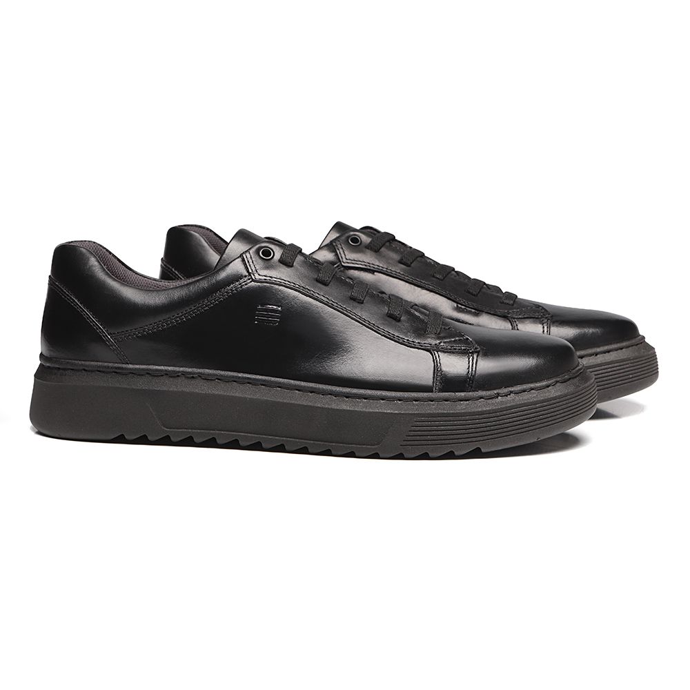 TÊNIS MASCULINO CASUAL EM COURO PRETO