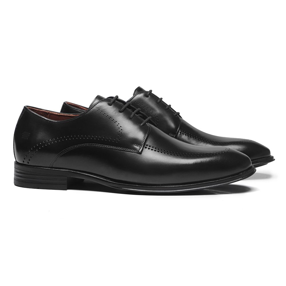 SAPATO BROGUE MASCULINO SOCIAL EM COURO PRETO