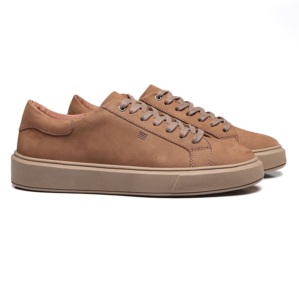 TÊNIS MASCULINO CASUAL EM COURO MARROM