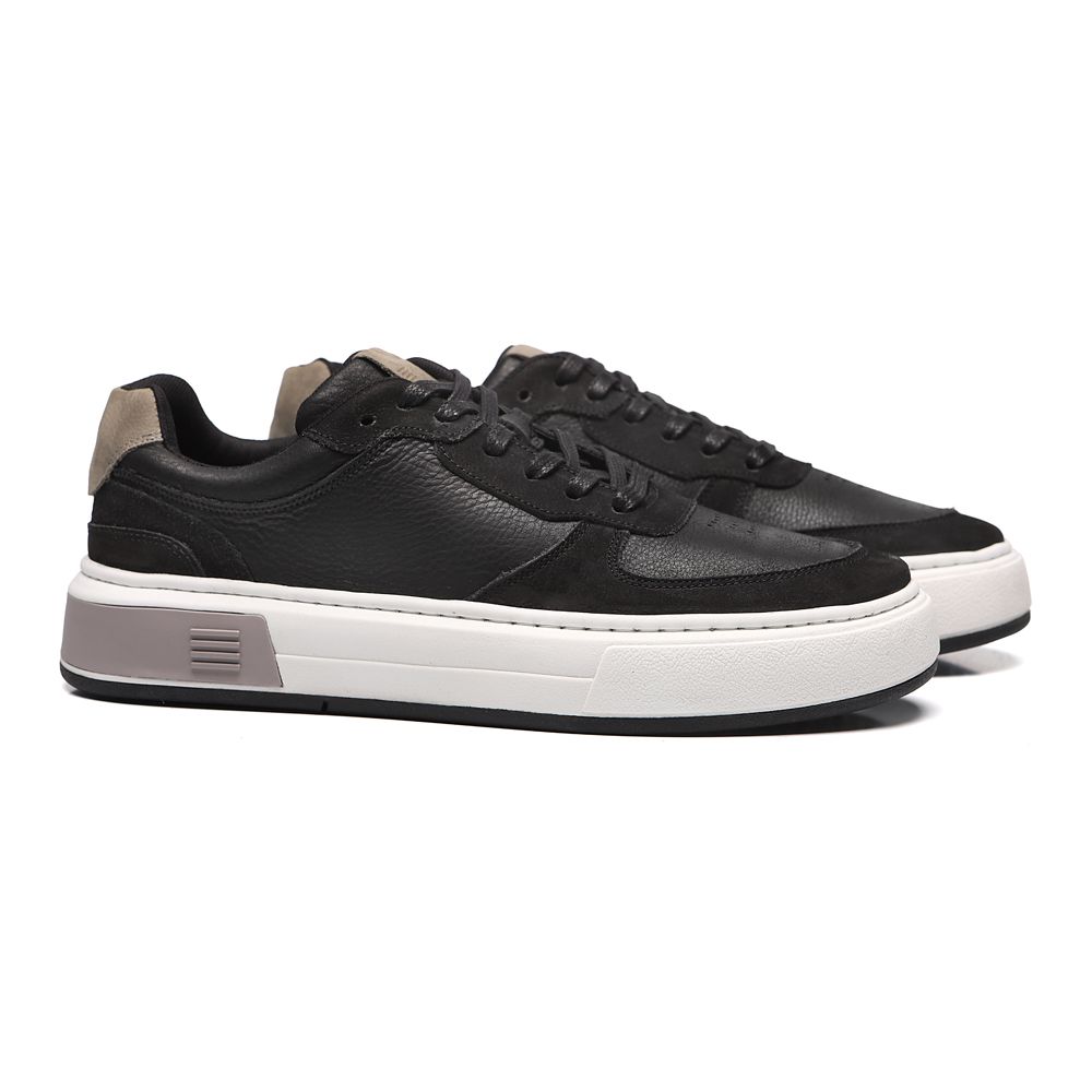 TÊNIS MASCULINO CASUAL EM COURO PRETO
