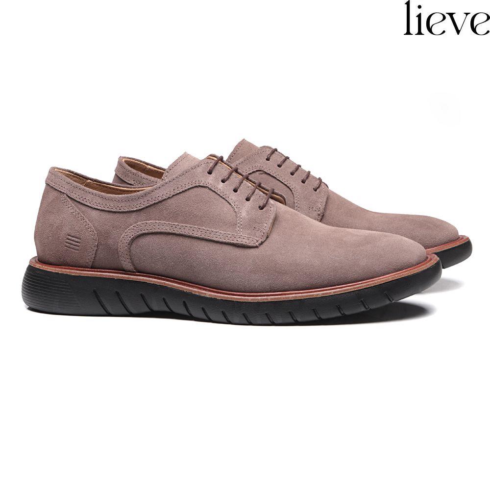 SAPATO DERBY MASCULINO CASUAL EM COURO MARROM