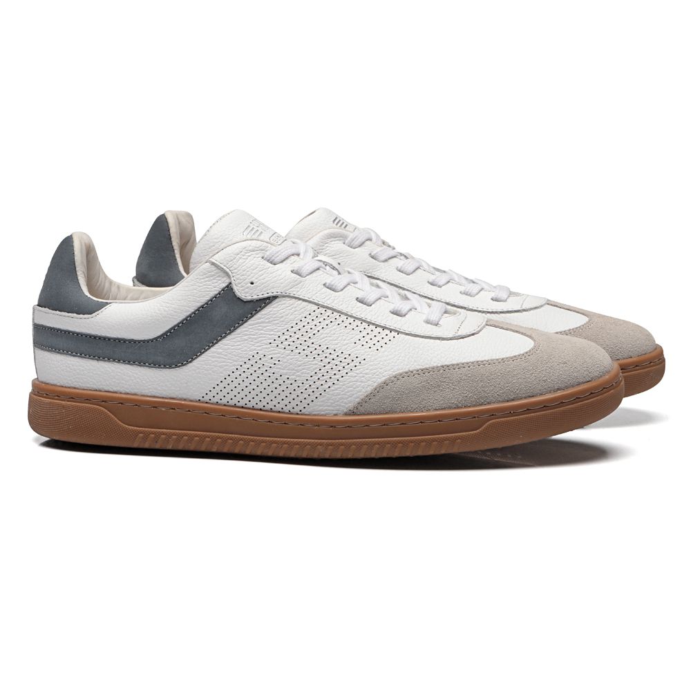 TÊNIS BOCELLI MASCULINO EM COURO BRANCO COM CONFORTO