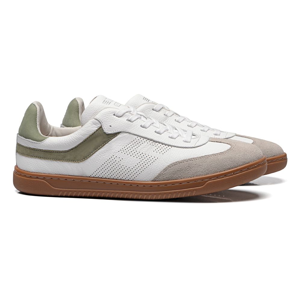 TÊNIS BOCELLI MASCULINO EM COURO BRANCO COM CONFORTO