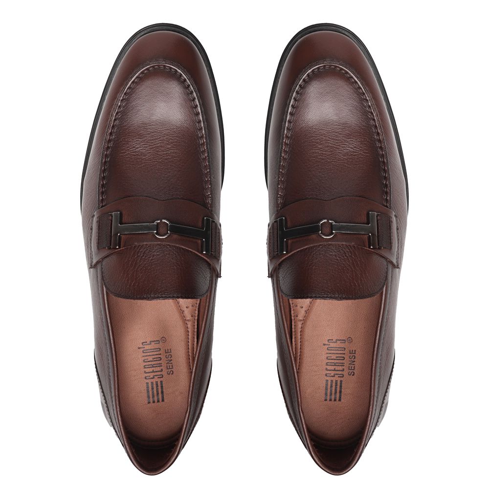 SAPATO LOAFER MASCULINO SOCIAL EM COURO MARROM COM CONFORTO | SERGIO`S