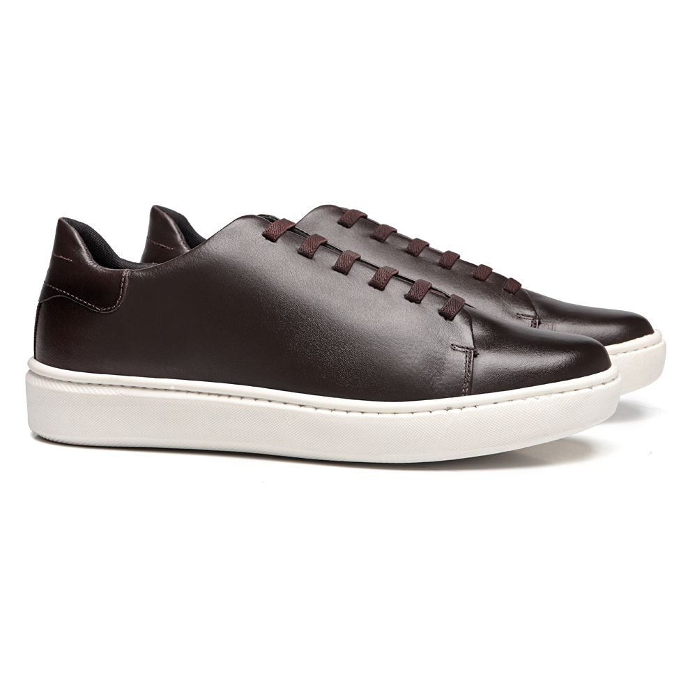 TÊNIS MASCULINO CASUAL EM COURO PRETO 