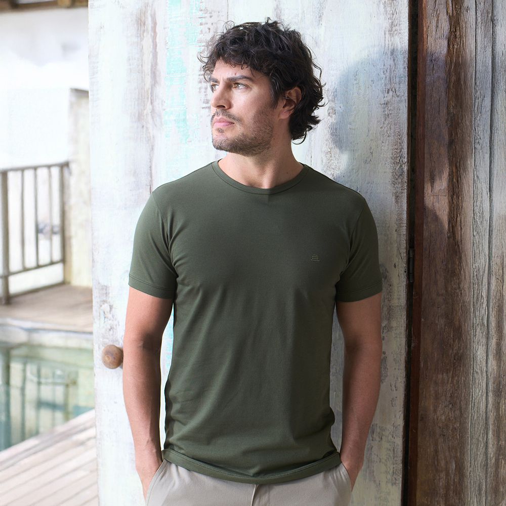 CAMISETA ALGODÃO PIMA VERDE