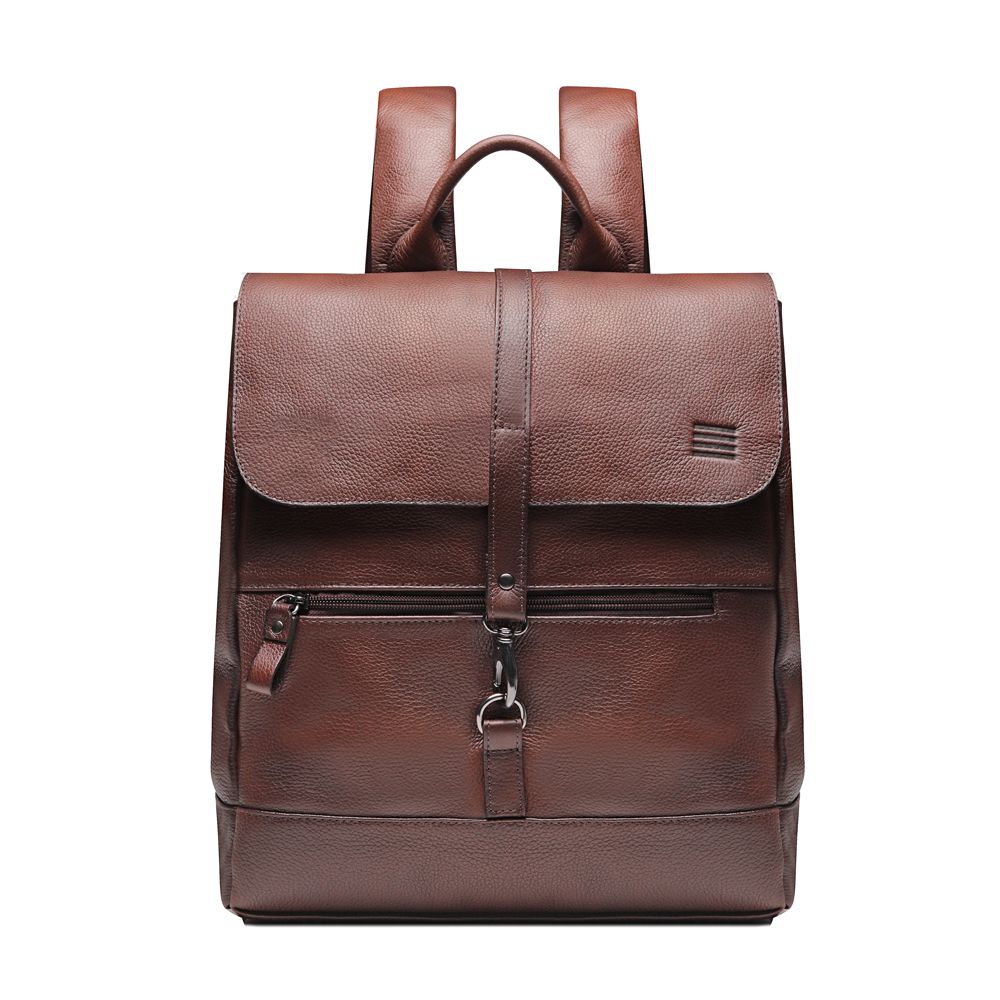 MOCHILA PORTA NOTEBOOK MASCULINA EM COURO PRETO