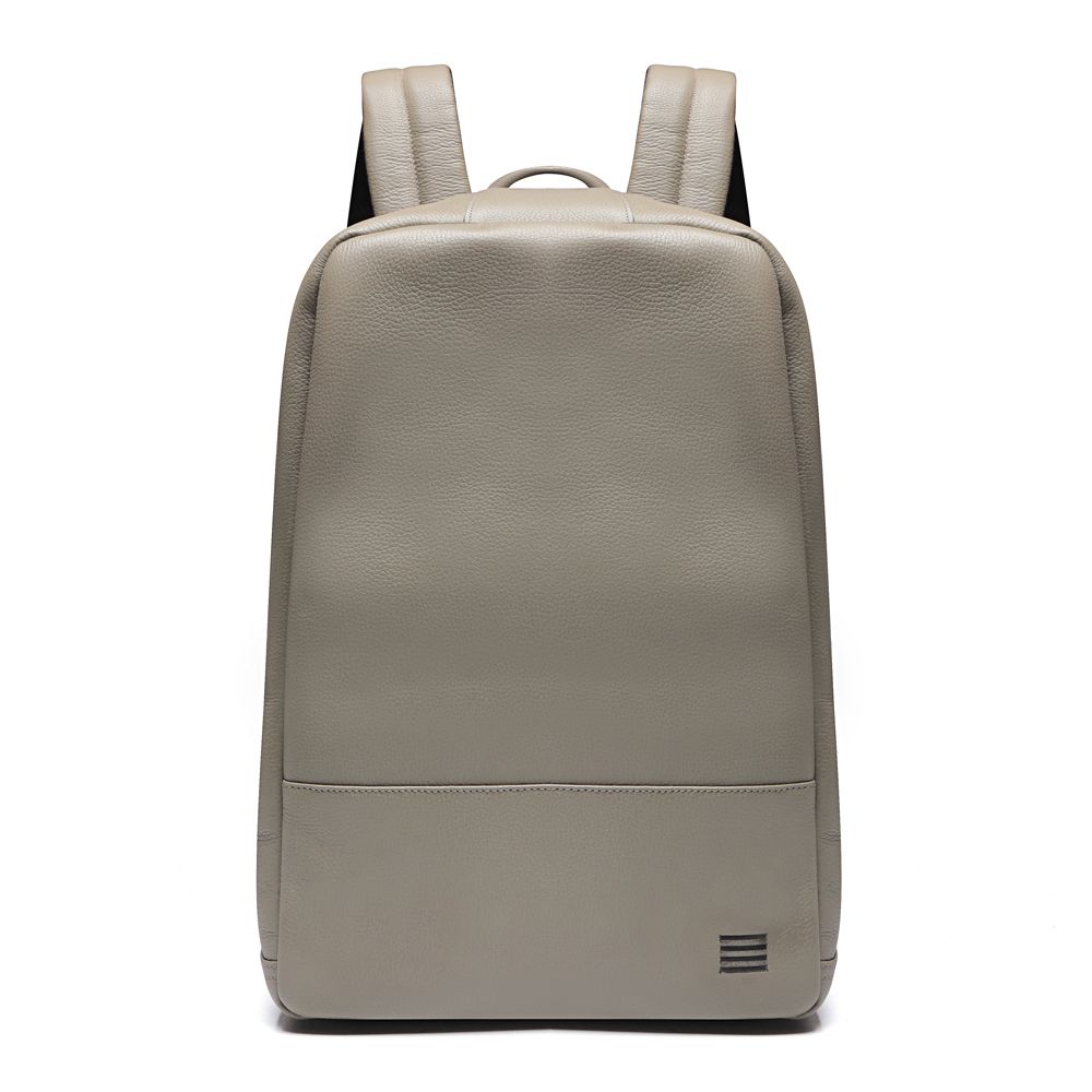 MOCHILA PORTA NOTEBOOK MASCULINA EM COURO CINZA