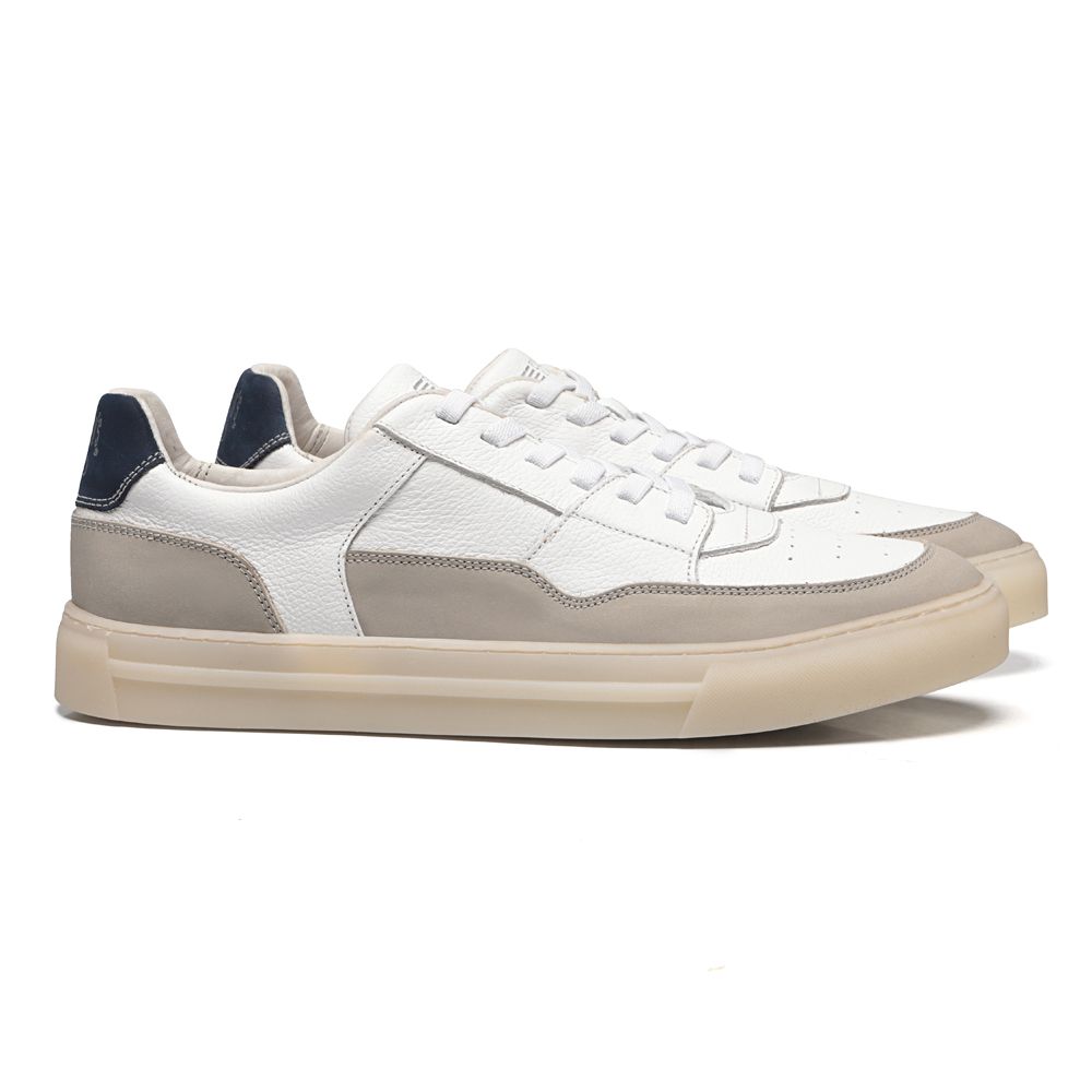 TÊNIS EROS MASCULINO CASUAL EM COURO BRANCO COM CONFORTO
