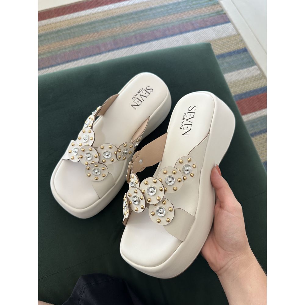 SILVIA - TAMANCO FEMININO BOHO CHIC OFF WHITE - 00... - SEVEN FOR YOU