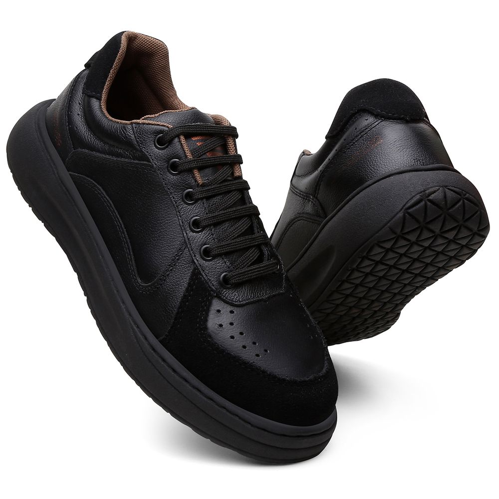 Sapatenis Firenze Couro Legitimo Solado Nuvem Ronco Ferraro | Black