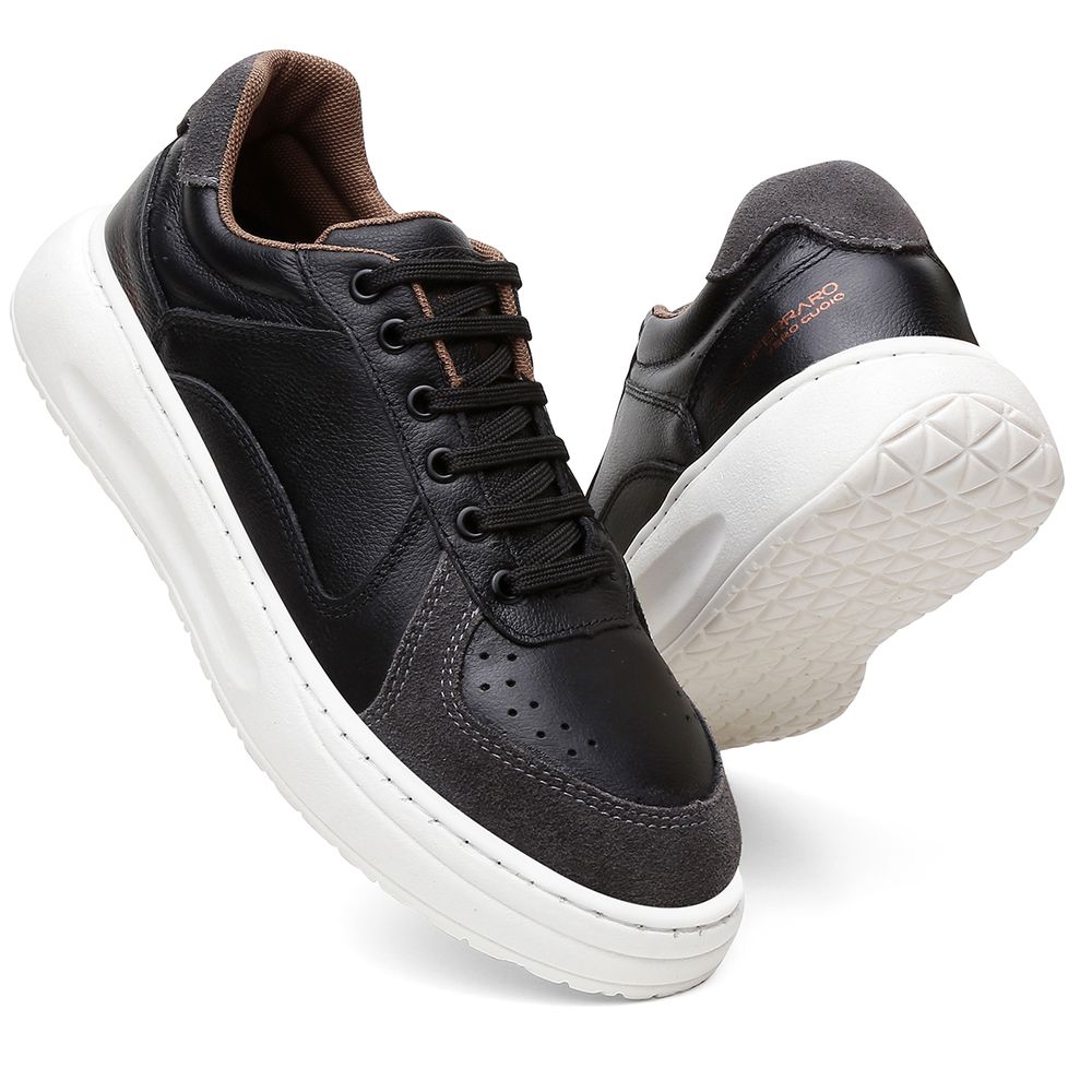 Sapatenis Firenze Couro Legitimo Solado Nuvem Ronco Ferraro | Preto