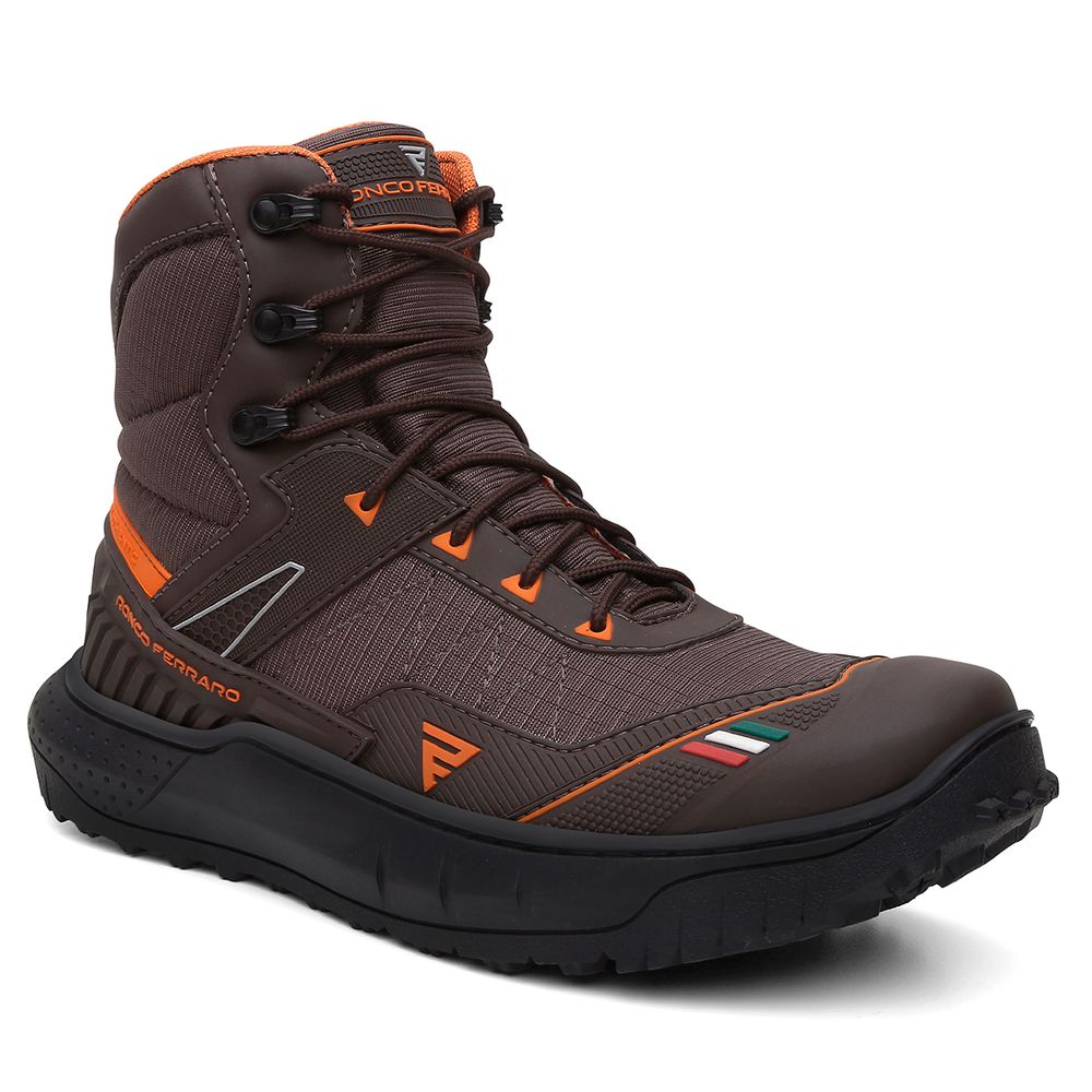 BOTA TIGRE IMPERMEAVEL BLINDAGEM DUPLA DESIGN ITALIANO - CAFÉ