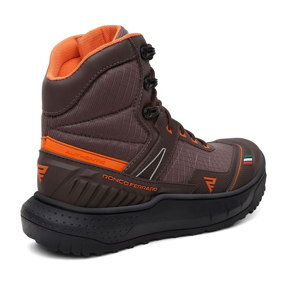 BOTA TIGRE IMPERMEAVEL BLINDAGEM DUPLA DESIGN ITALIANO - CAFÉ