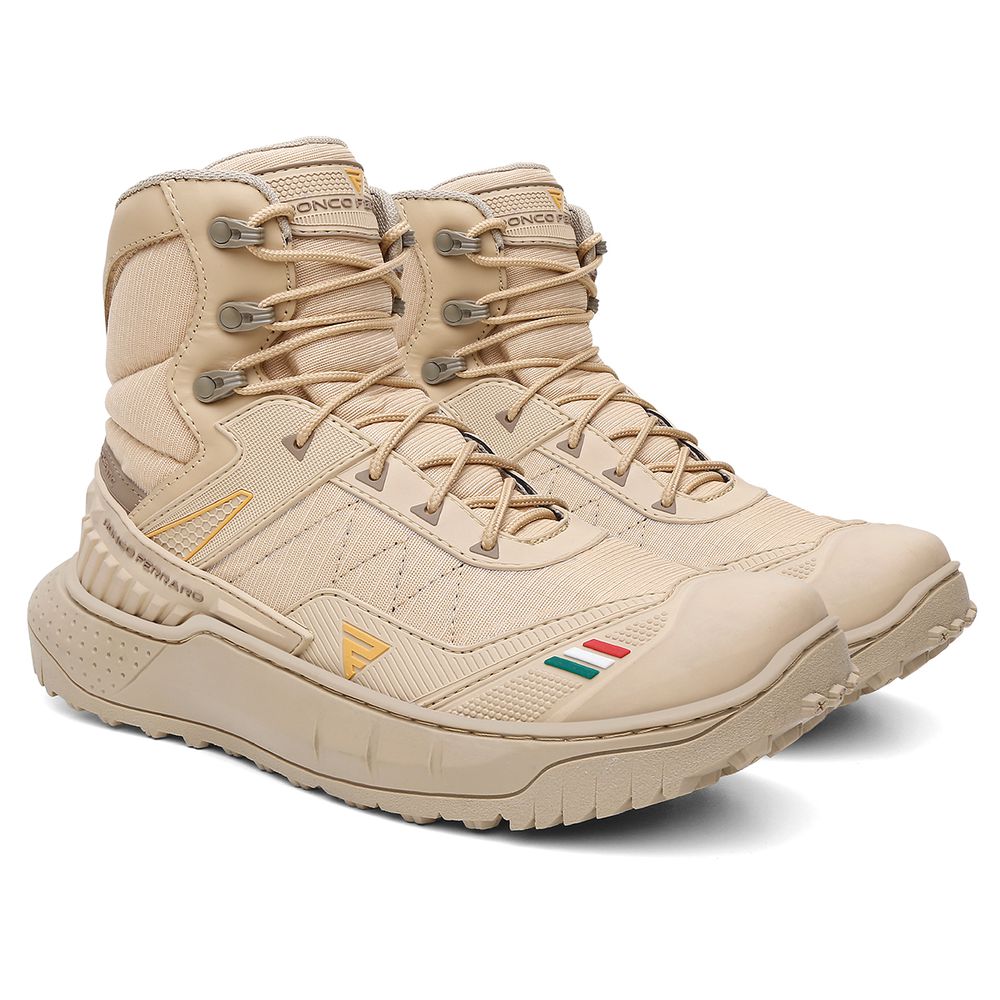 BOTA TIGRE IMPERMEAVEL BLINDAGEM DUPLA DESIGN ITALIANO - AREIA