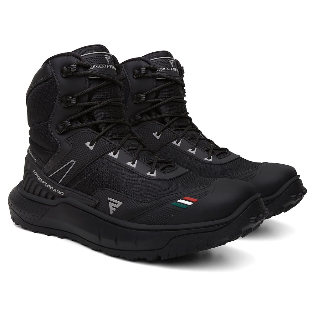 BOTA TIGRE IMPERMEAVEL BLINDAGEM DUPLA DESIGN ITALIANO -PRETO