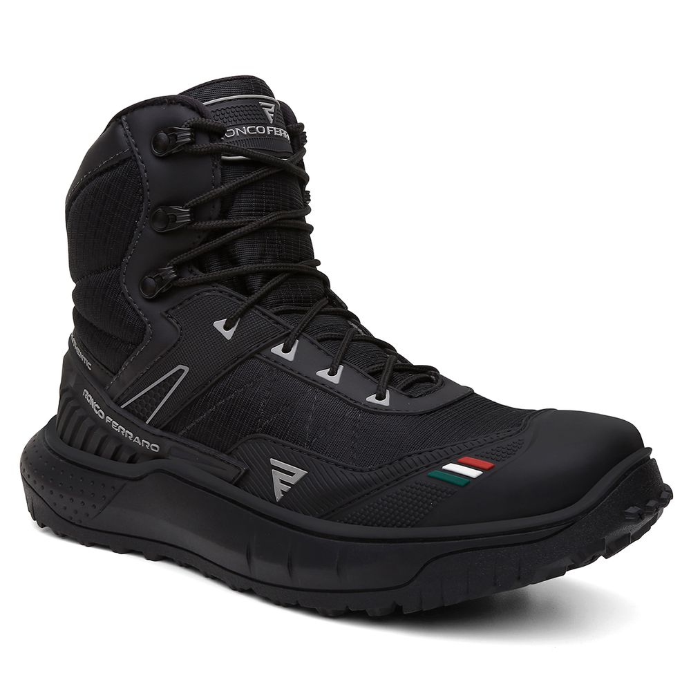 BOTA TIGRE IMPERMEAVEL BLINDAGEM DUPLA DESIGN ITALIANO -PRETO