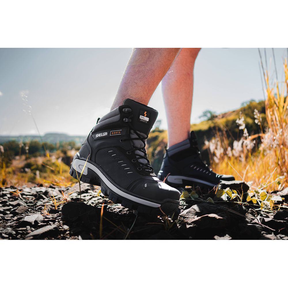Bota Saara Cano Médio Biqueira PVC Termoplástica | Preto - CA 52083