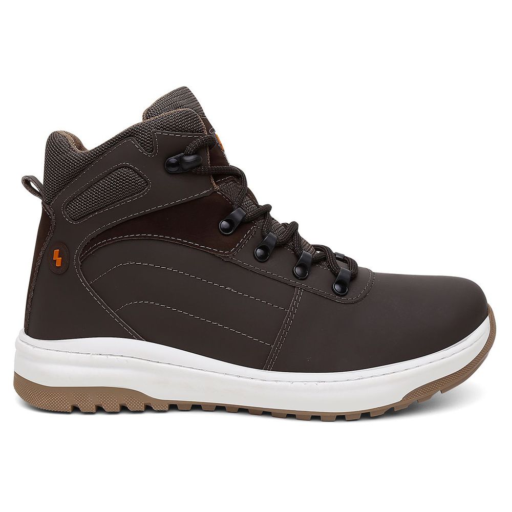 Bota Style Casual Cano Médio Couro Premium | Café ... - Shelga Boots