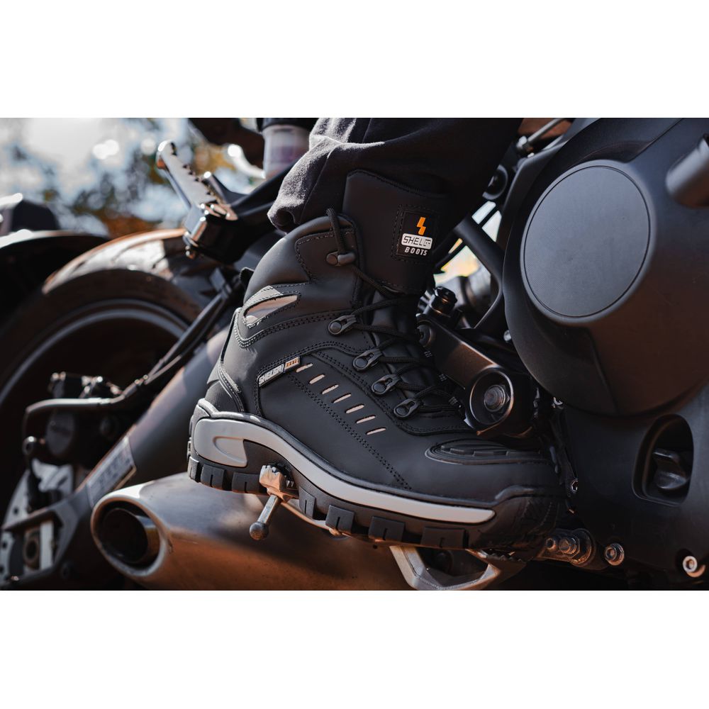 Bota Motor Motoqueira Cano Médio Refletivos Laterais Biqueira PVC | Preto - C.A 52083