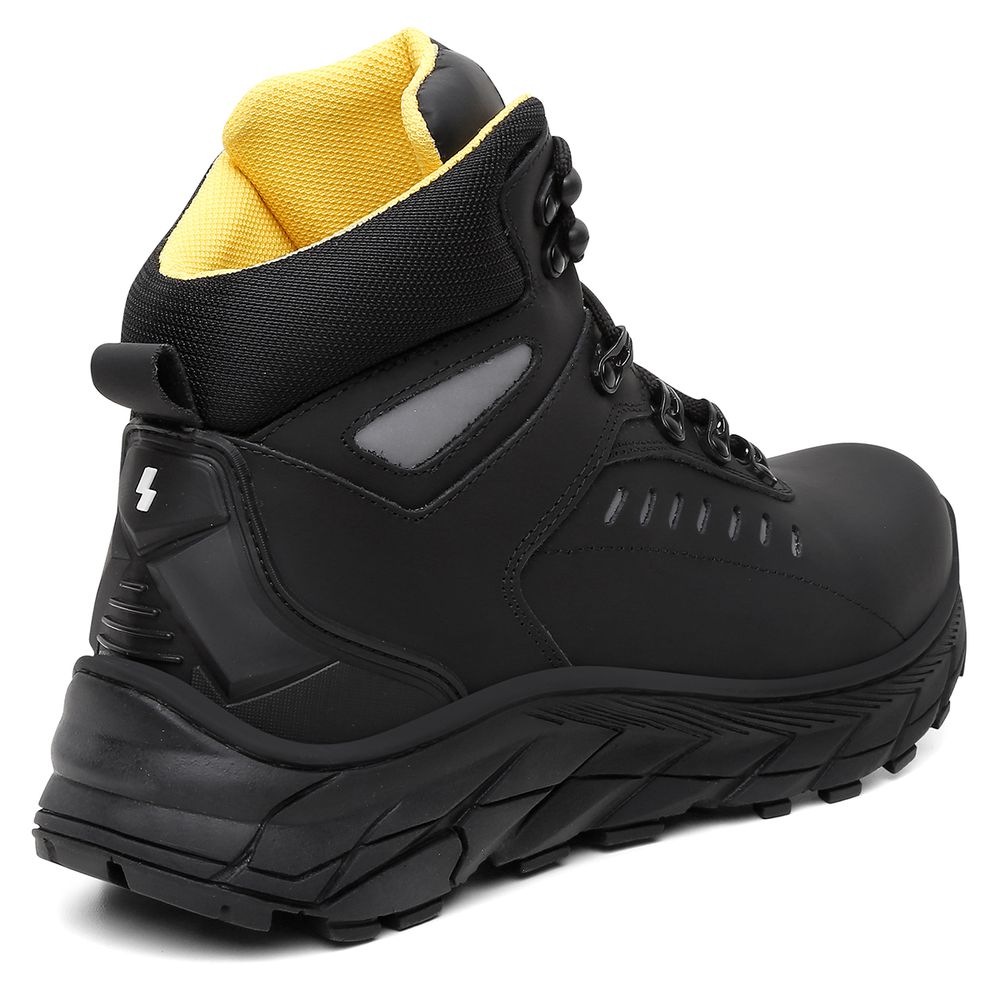 Bota Tracker Couro Legitimo Refletivos Laterais | Preto - CA 52083