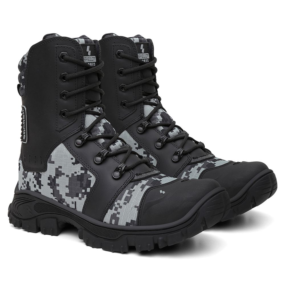 Bota Militar Tática Rota Couro Premium Biqueira PVC Alta Resistencia | Urbano Camuflado