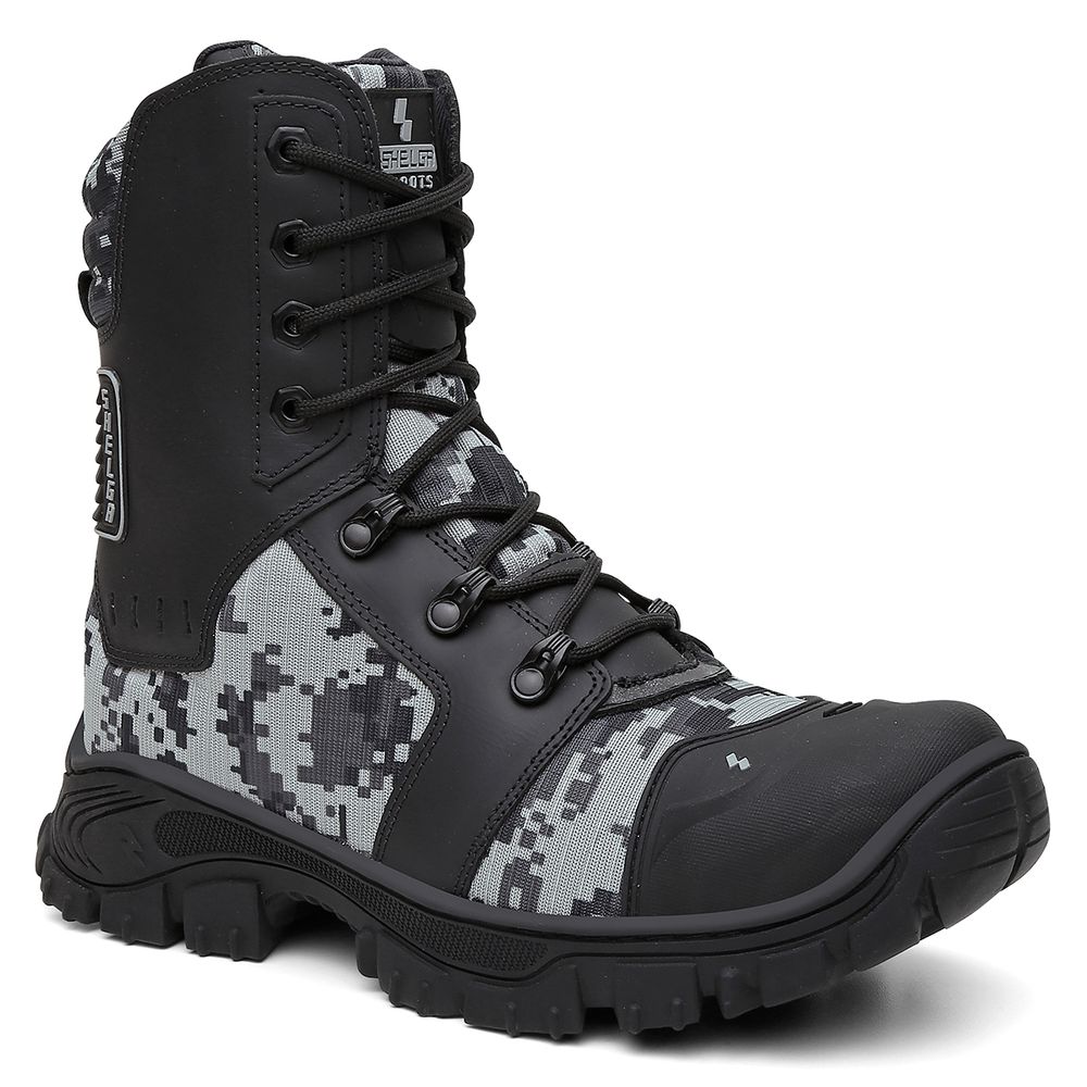 Bota Militar Tática Rota Couro Premium Biqueira PVC Alta Resistencia | Urbano Camuflado