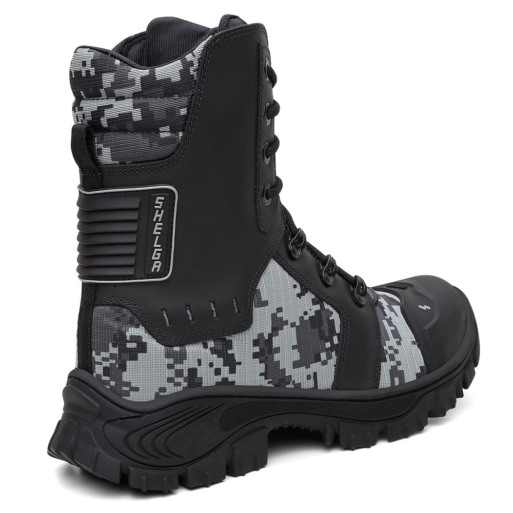 Bota Militar Tática Rota Couro Premium Biqueira PVC Alta Resistencia | Urbano Camuflado