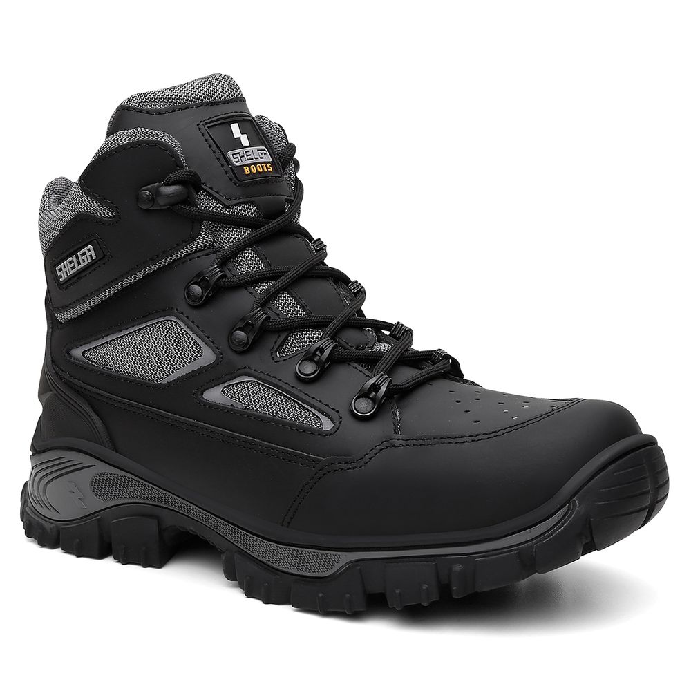 Bota Walker Cano Médio Biqueira PVC Extra Conforto | Preto - CA 52083