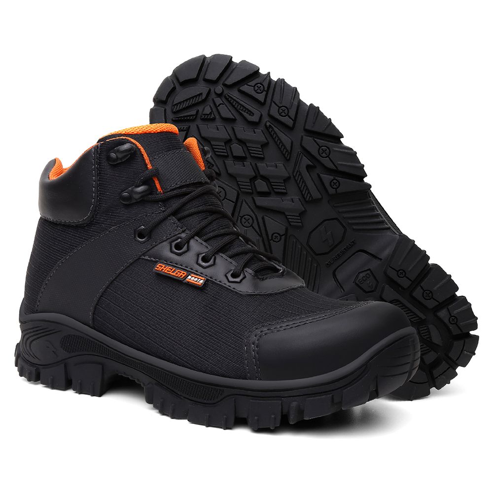 Bota Thor Cano Médio Biqueira PVC | Laranja - CA 52083