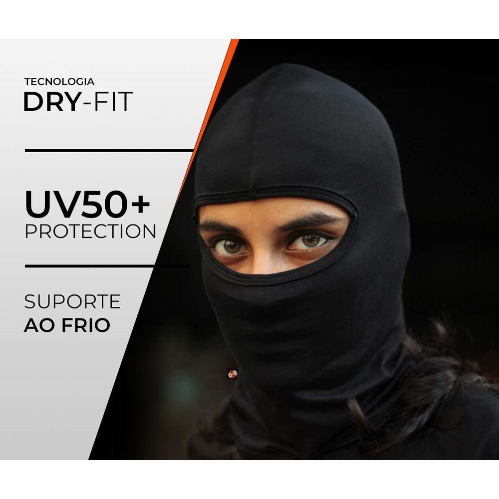 Balaclava Militar Esportiva Proteção UV Dry-Fit - Preto