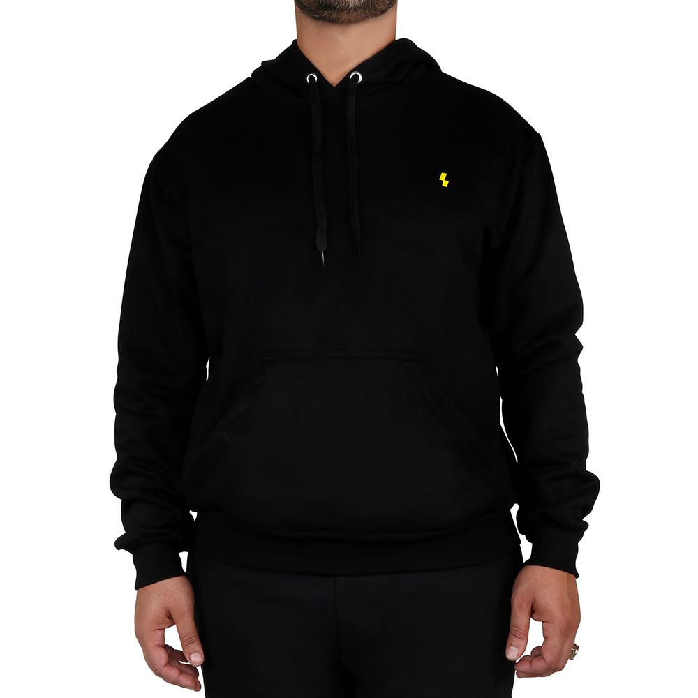 Blusa Moletom Canguru Masculina Lisa Preta - Shelga Boots