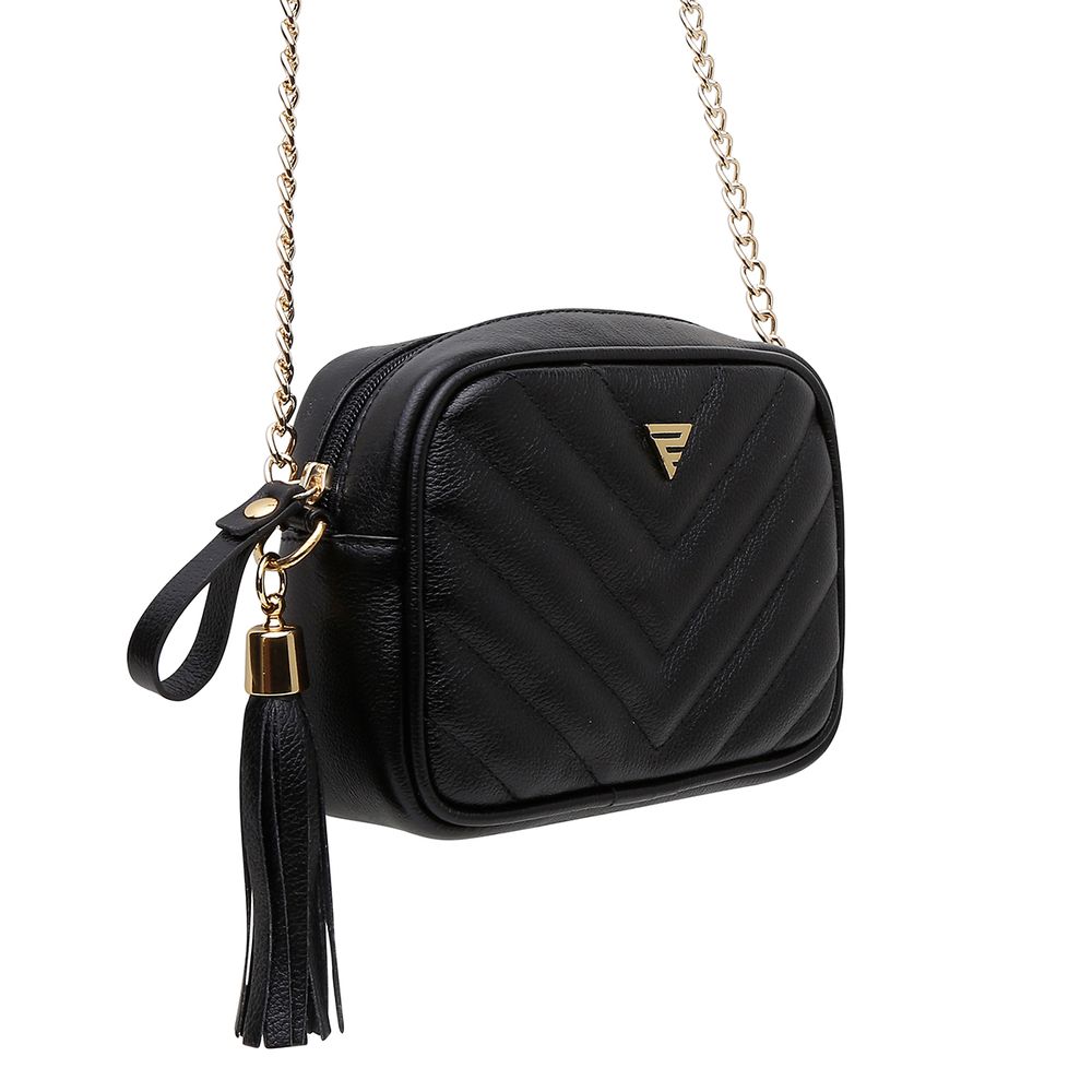 Bolsa Feminina Couro Premium Transversal Ronco Ferraro | Preto