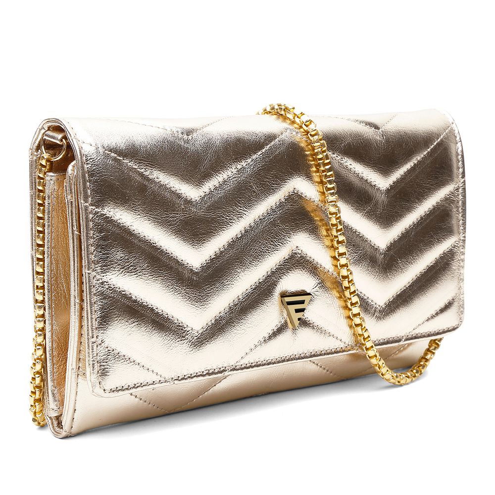 Bolsa Feminina Tira Colo Transversal Ronco Ferraro | Ouro Light