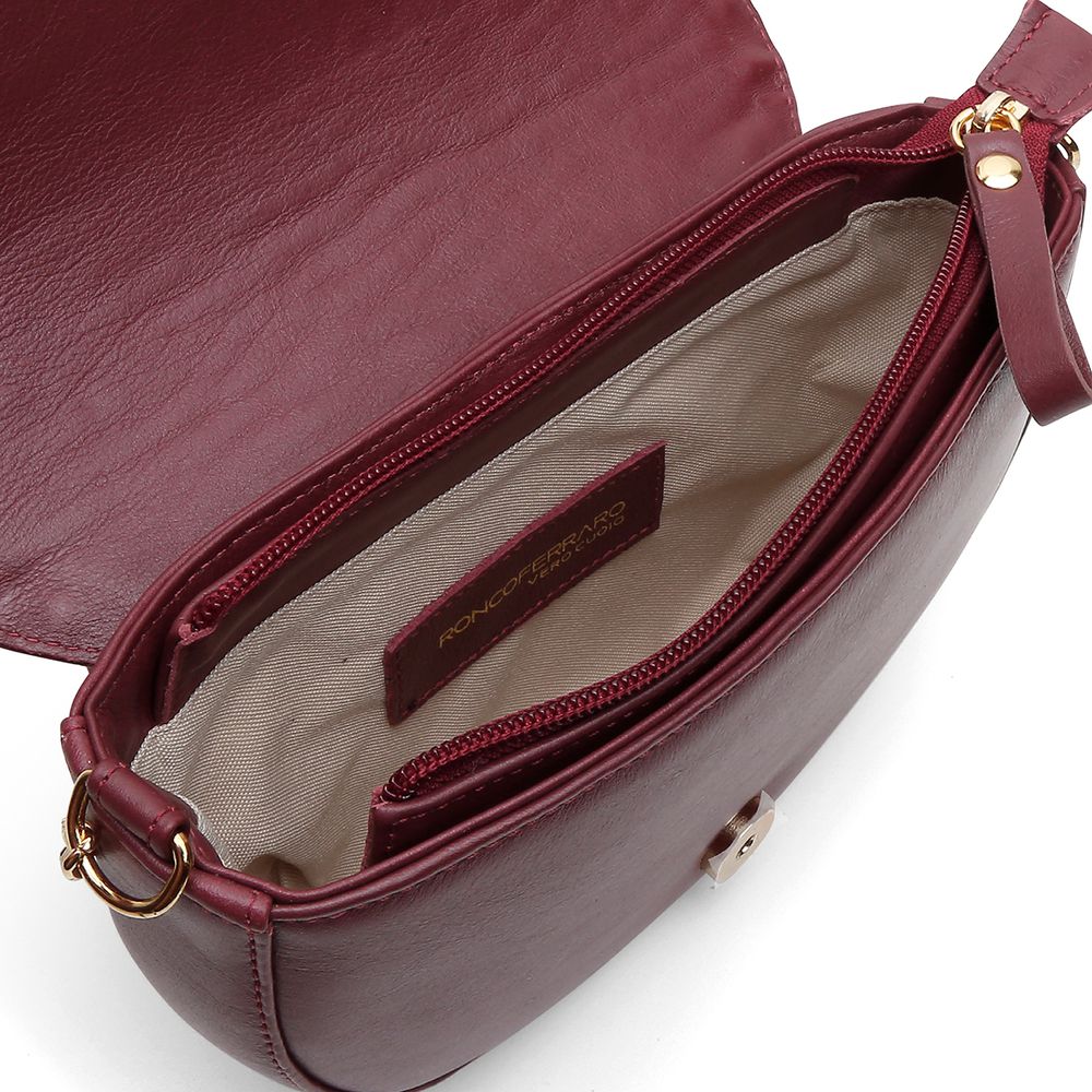 Bolsa Feminina Couro Legitimo Meia Lua Transversal Ronco Ferraro | Carbenet