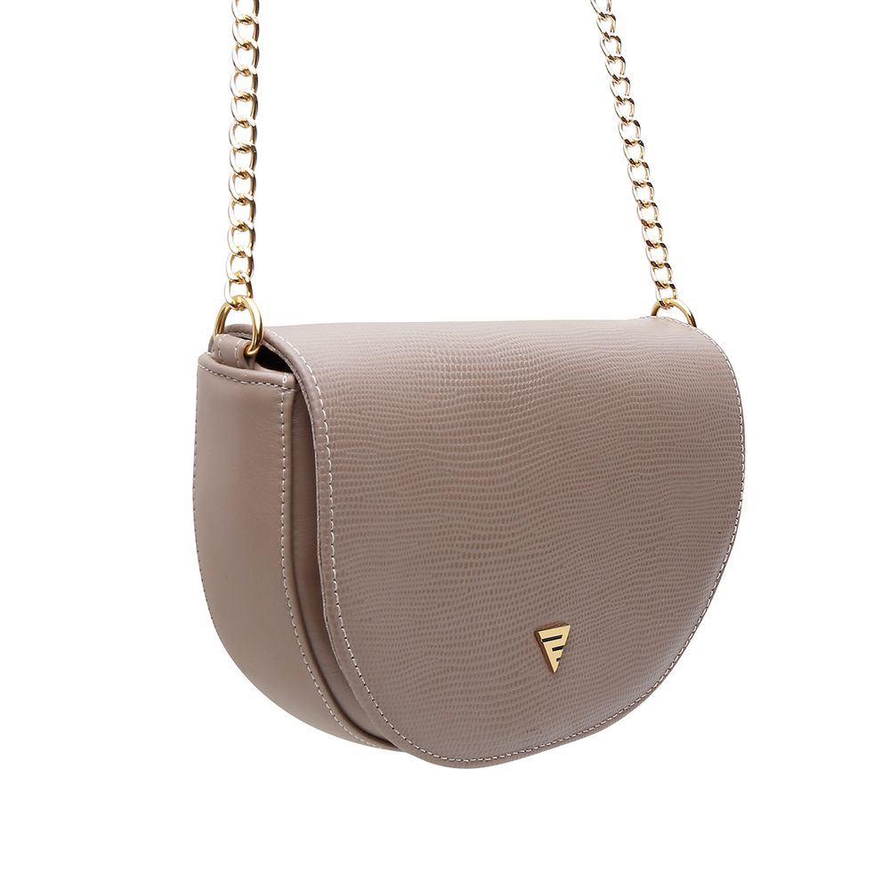 Bolsa Feminina Couro Legitimo Meia Lua Transversal Ronco Ferraro | Gligio