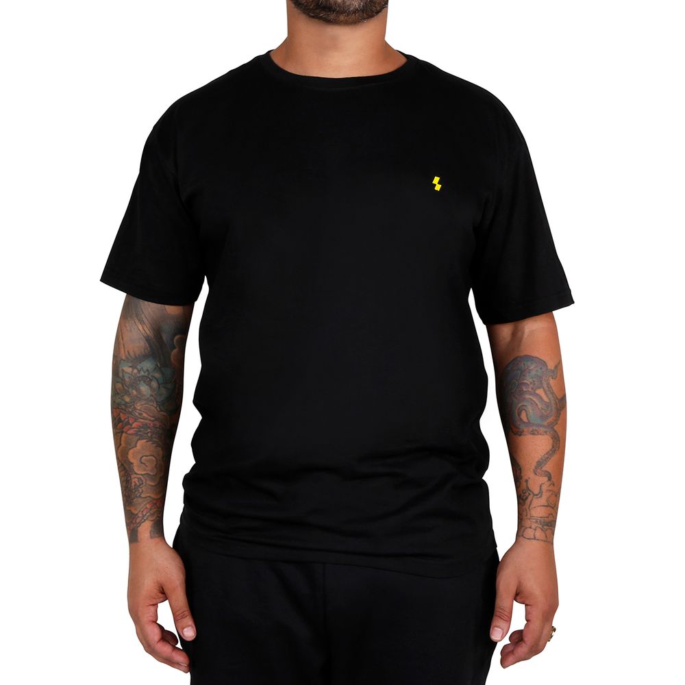 Camiseta Masculina Básica Lisa 100% Algodão Preta - Shelga Boots