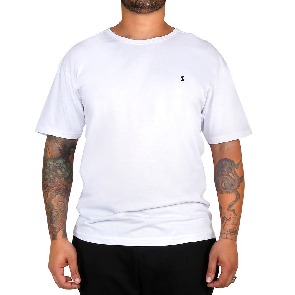 Camiseta Masculina Básica Lisa 100% Algodão Branca... - Shelga Boots