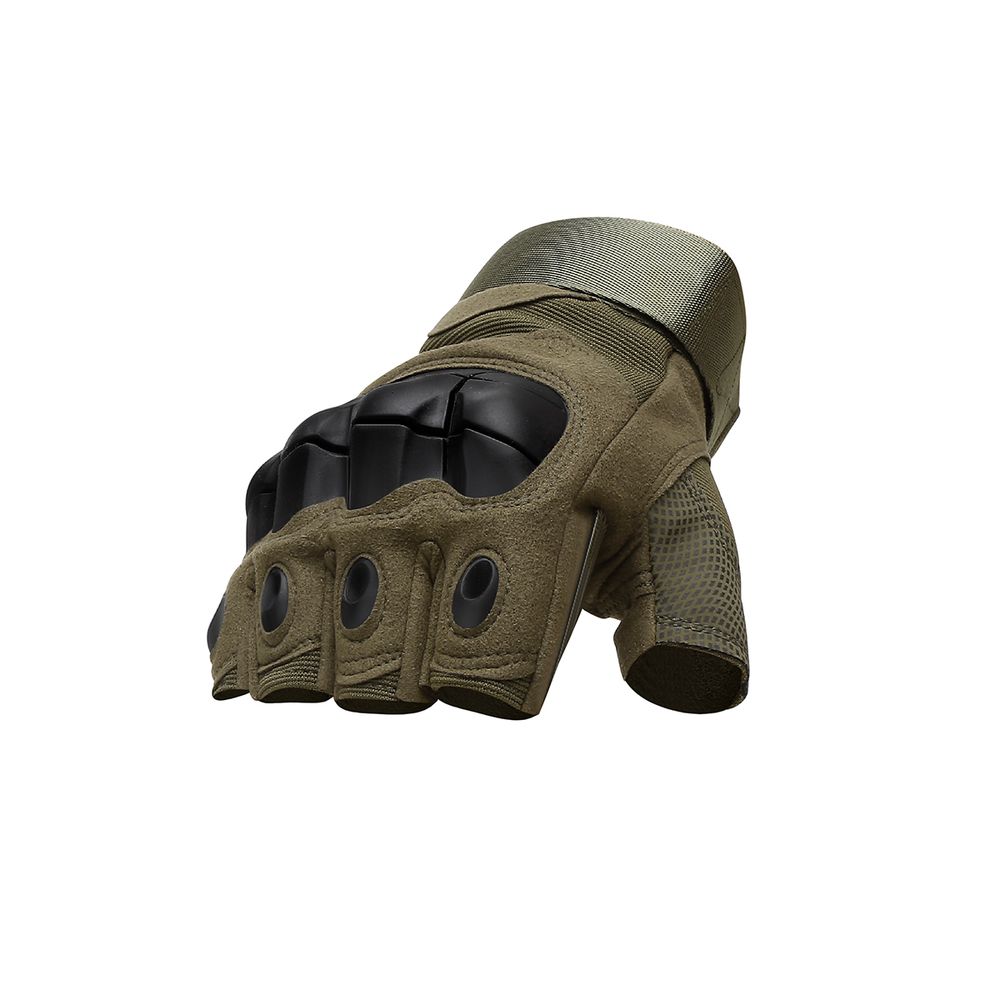 Luva Militar Tática Airsoft Paintball Meio Dedo Esportiva Verde