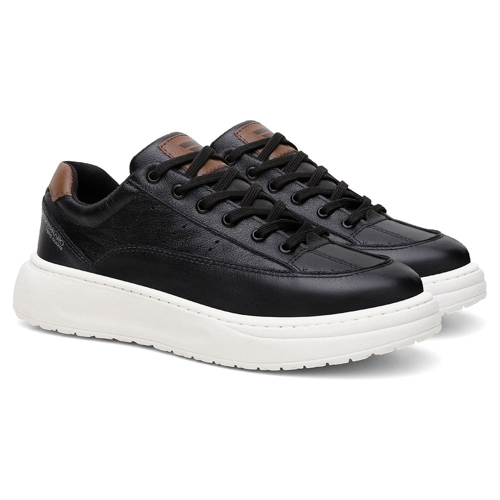 Sapatenis Urbano Couro Premium Casual Solado Nuvem Ronco Ferraro Preto