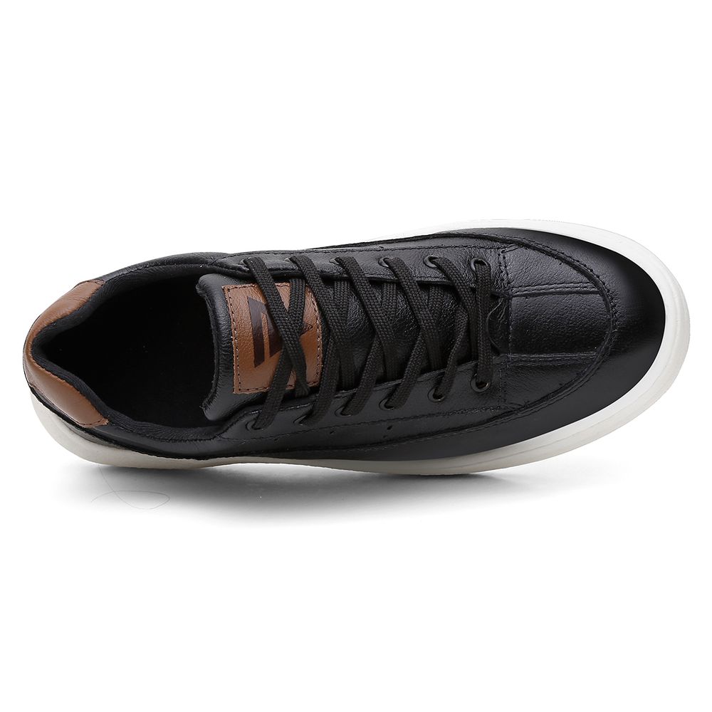 Sapatenis Urbano Couro Premium Casual Solado Nuvem Ronco Ferraro Preto